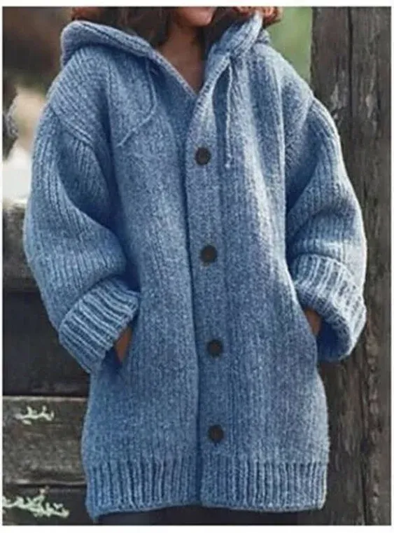 hej hej Women' Winter Warm Hooded Knit Sweater Cardigan Coat Long Sleeve