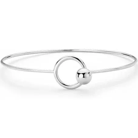 Woman Within Blue Nile Open Circle Bead Bangle Bracelet in Sterling Silver