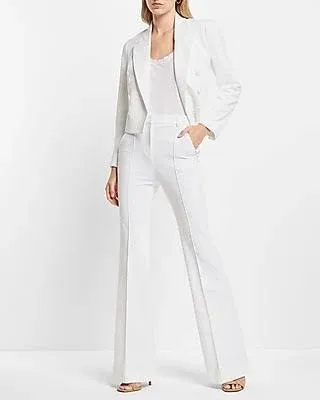 Rungolee Super High Waisted Front Seam Slim Flare Pant White Women's 16