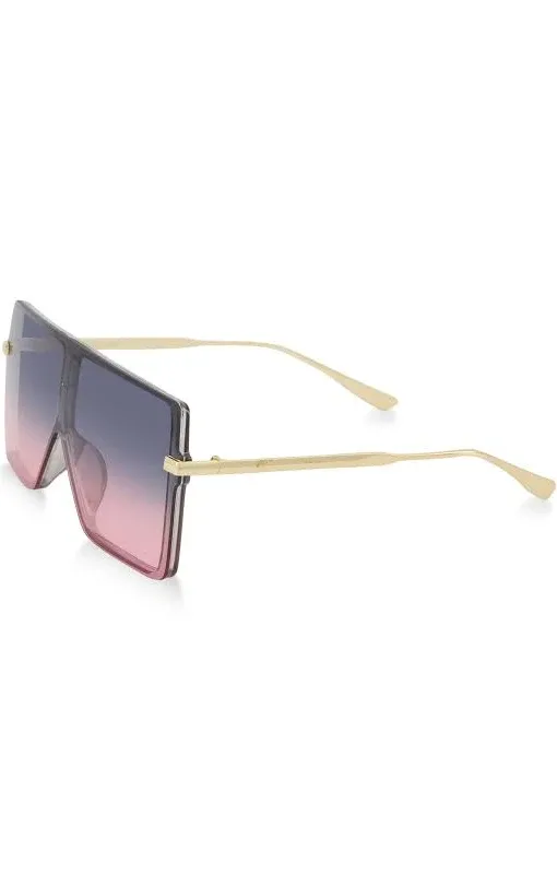 ANDOILT Womens Gradient Square Shield Sunglasses Multi
