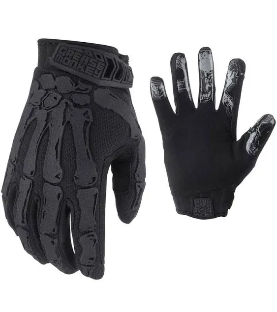 Boombah Grease Monkey Bones Blackout Reaper Large Pro Gloves 25387-23