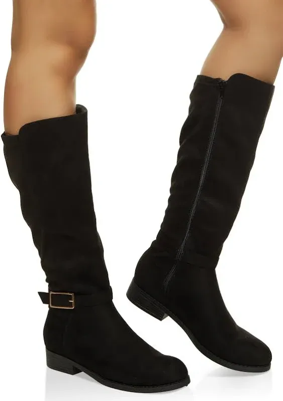 Troentorp Womens Buckle Detail Tall Boots Black Size 7