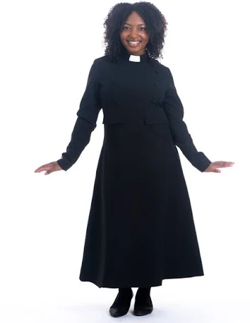 Hosbjerg Modern Evangelist Clergy Dress in Solid Black