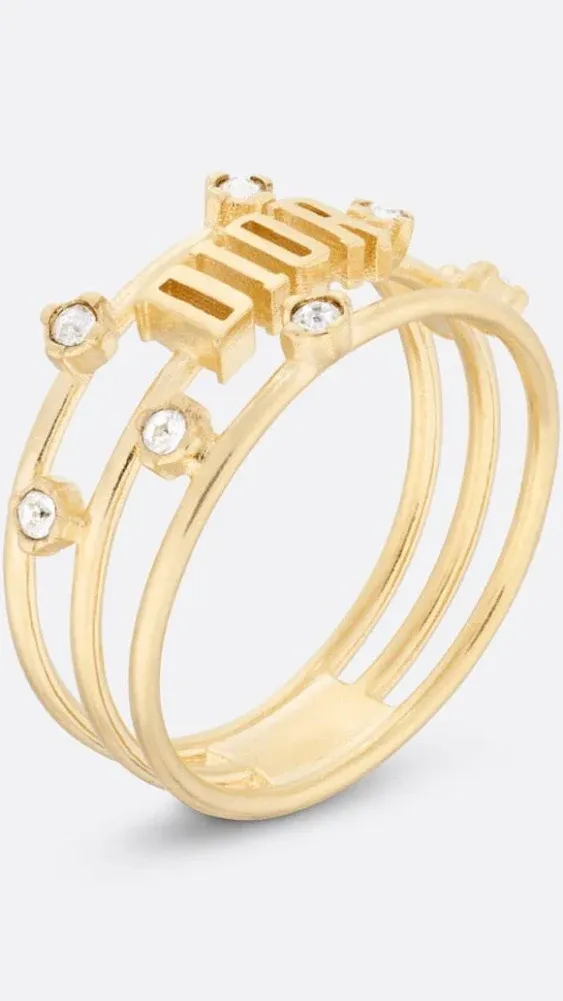 Vale Jewelry Dior - Dio Evolution Ring Gold-finish Metal and White Crystals - Size M - Women