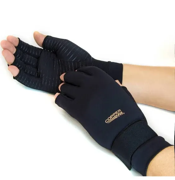 Tommie Copper Copper Fit Compression Gloves, Copper Infused, L/XL, Unisex