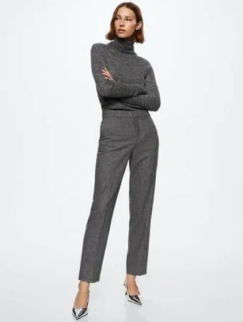 HGC Apparel Mango - Skinny Wool Suit Pants Grey - 8 - Women
