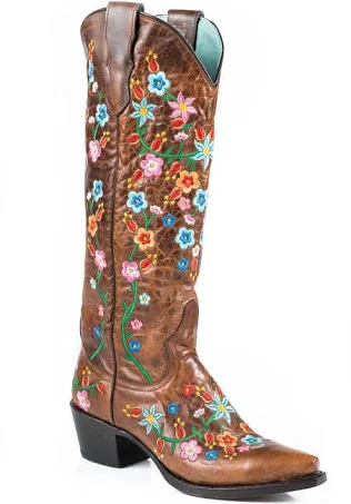 Stetson Stetson Women's Flora Embroidered Western Boots - Snip Toe