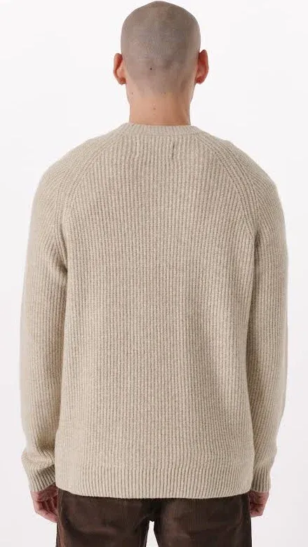 Hyden Yoo Men's Textured Crew Sweater in Cream | Size M TLL | Abercrombie & Fitch