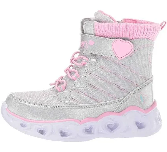 Skechers Skechers Kids Heart Lights 20287N (Toddler) (Gray/Pink) Girl's Shoes