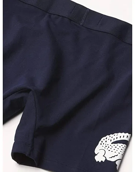 CORE 10 Lacoste Men's Iconic Fashion 3 Pack Cotton Stretch Boxer Briefs