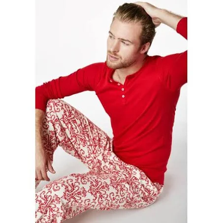 Bedhead Pajamas Bedhead Men's Candy Canes Stretch Henley Pajama Set