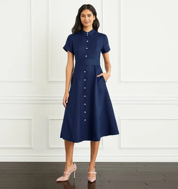 Lilicloth The Lily Dress | Navy Linen | Hill House Home