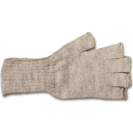 Peruvian Connection Colorful 100% Alpaca Fingerless Knit Alpaca Gloves Medium / Fingerless / Silver Grey