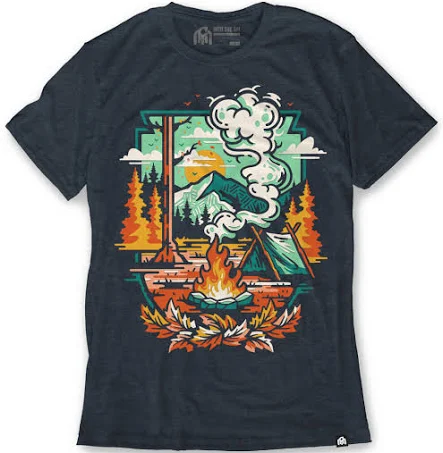 Meander Apparel Into The Am Campgrounds Tee - Men's Graphic T-Shirt - Ultra-Soft Fitted Graphic