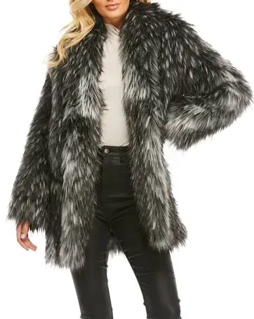 Hyden Yoo Donna Salyers' Fabulous-Faux Furs Women's Overcoat Smoky Fox Faux Fur Limited