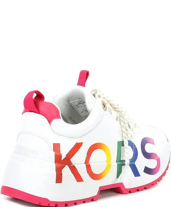 Michael Kors Michael Kors Big Girl's Cosmo Meetu Sneakers High Top White Smooth Sz: 5.5 - 5.5