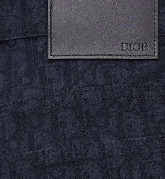 DIFFERIO Dior - Slim-Fit Jeans Navy Blue and Black Oblique Kasuri Cotton Denim - Size 33 - Men