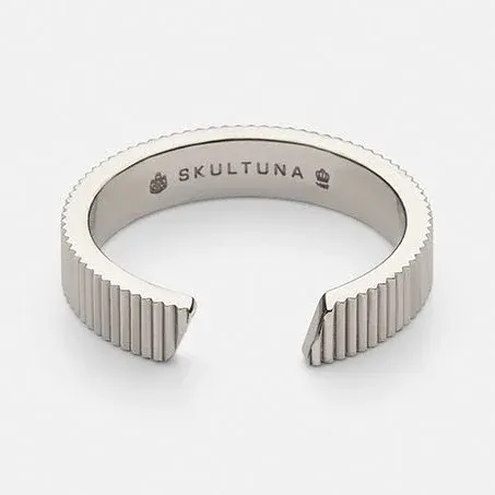 Tony Bianco Skultuna Ribbed Ring - Polished Steel