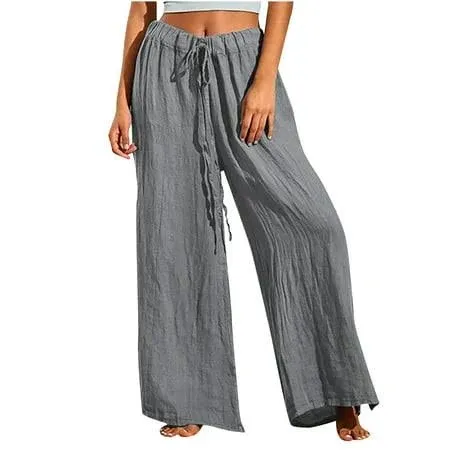 hej hej Suokom Women's Pants, Casual Solid Pants Comfortable Elastic Casual Long Pants