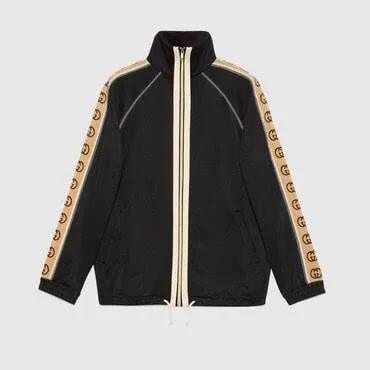 Simon Jersey Gucci Oversize Technical Jersey Jacket, Size Xxxl, Black