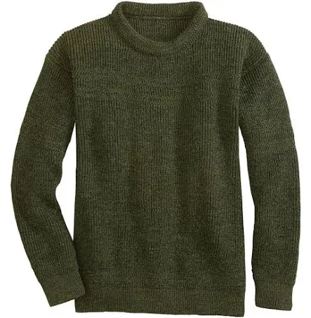 Grana Shannon Woolen Mills Men's Irish Wool Hillwalker Crewneck Sweater - Green