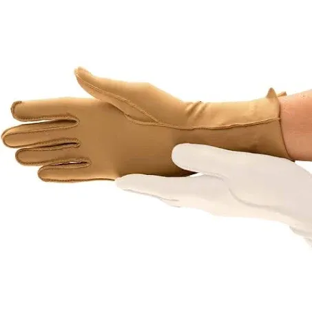 Tommie Copper Isotoner Full Finger Therapeutic Compression Gloves XL / Camel