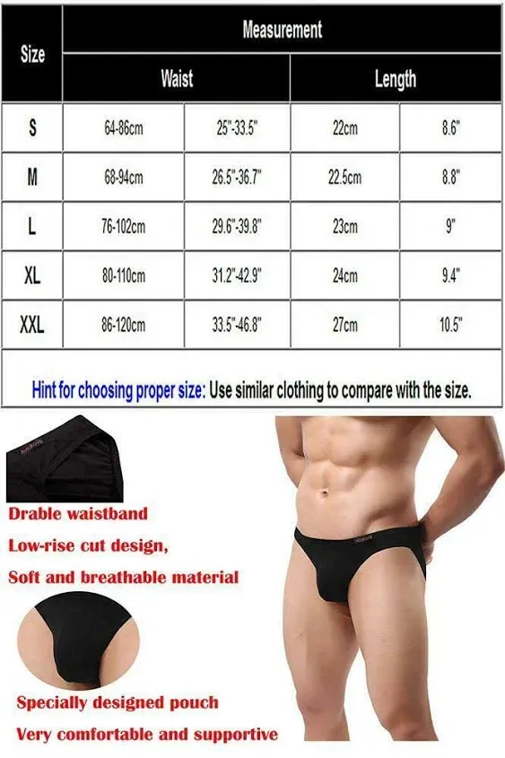 Avidlove Avidlove Men Underwear Micromodal Bikinis 4 Pack Briefs Medium, Style
