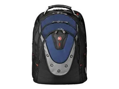 ALPINE SWISS Swissgear IBEX 17" Backpack, Black & Blue