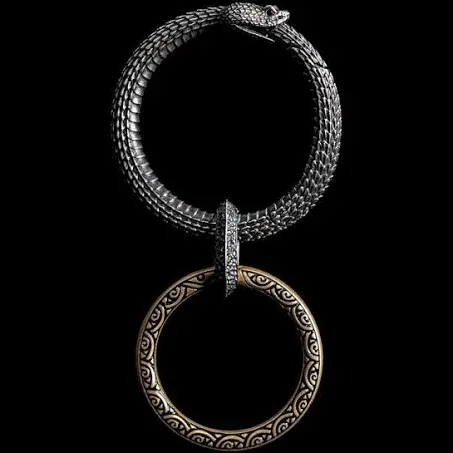 Good Art HLYWD Coppertist.wu Personalized Brass Ouroboros Snap Keychain with Keyring