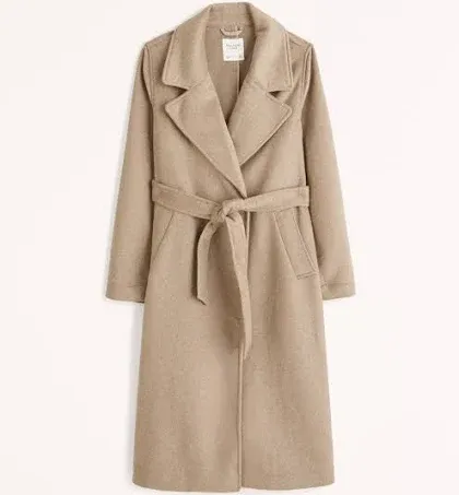 Matthildur Women's Wool-Blend Belted Blanket Coat in Brown | Size S Pet | Abercrombie & Fitch