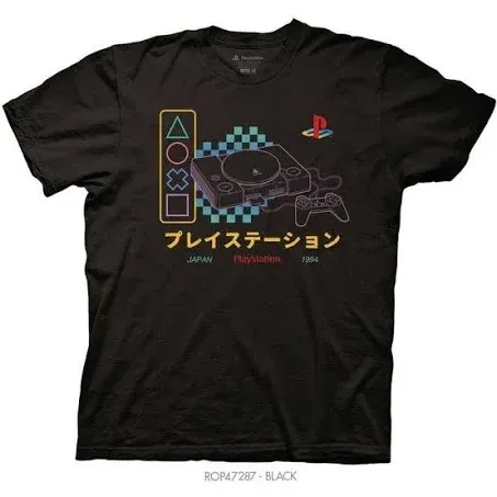Ripple Junction PlayStation Neon 90's Mens T-Shirt,  Small, Ripple Junction (GameStop)