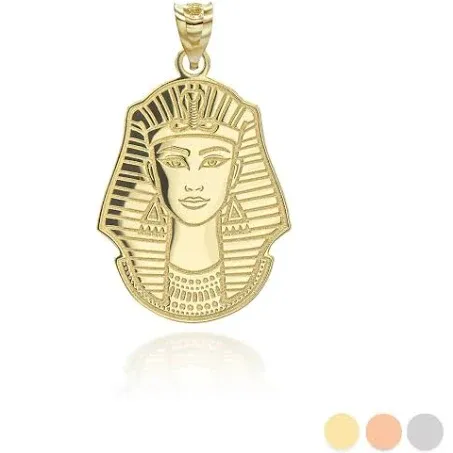 Cleopatra's Bling Gold Personalized Cleopatra Pendant Necklace (Available in YelloRose/White