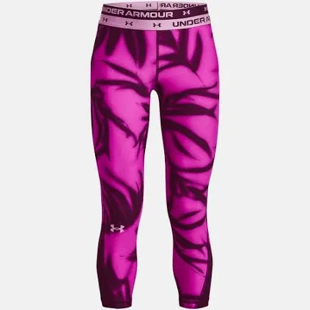 Under Armour Under Armour Girls' HeatGear Armour Crop Tapered Leg Athletic Pants - Pink, Youth