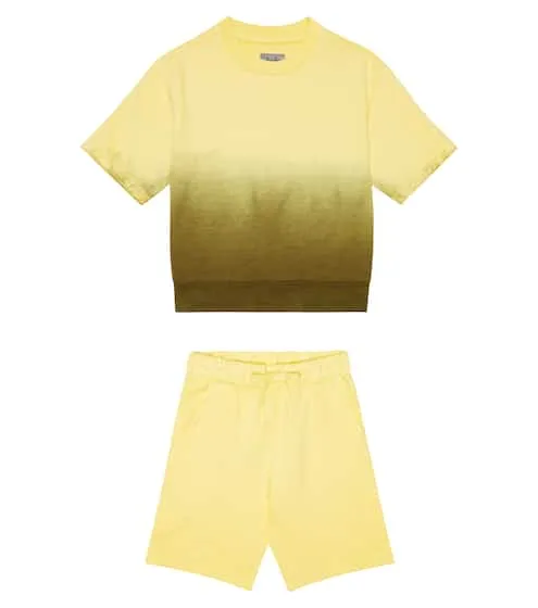 Il Gufo Cotton fleece top and shorts set
