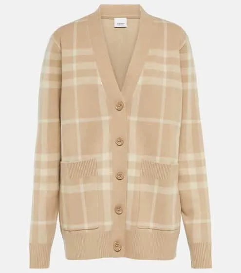 Burberry Checked wool and cashmere cardigan