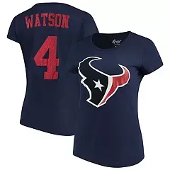 G-III Women's G-III 4Her by Carl Banks Deshaun Watson Navy Houston Texans Glitter Endzone Player Name & Number T-Shirt