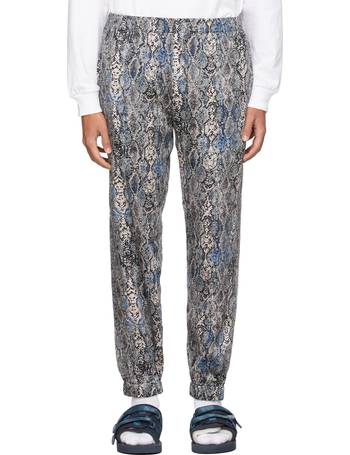 Clot Blue, Off-White, & Black Graphic Trousers