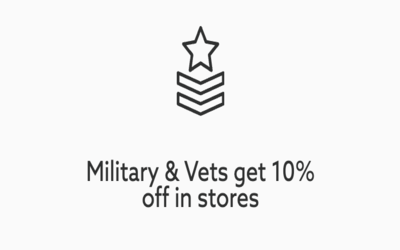 Additional 10% discount for military personnel