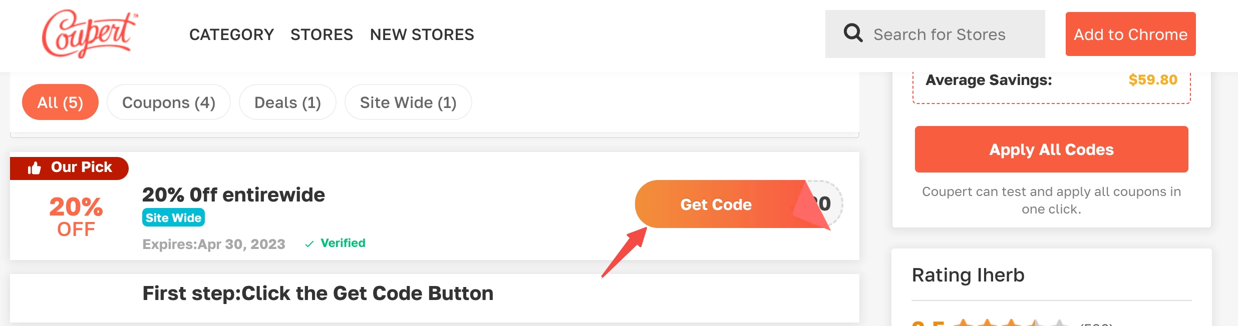 Step 1:  Select Biologi Discount Code and click on "Get Code" or "Get Deal".