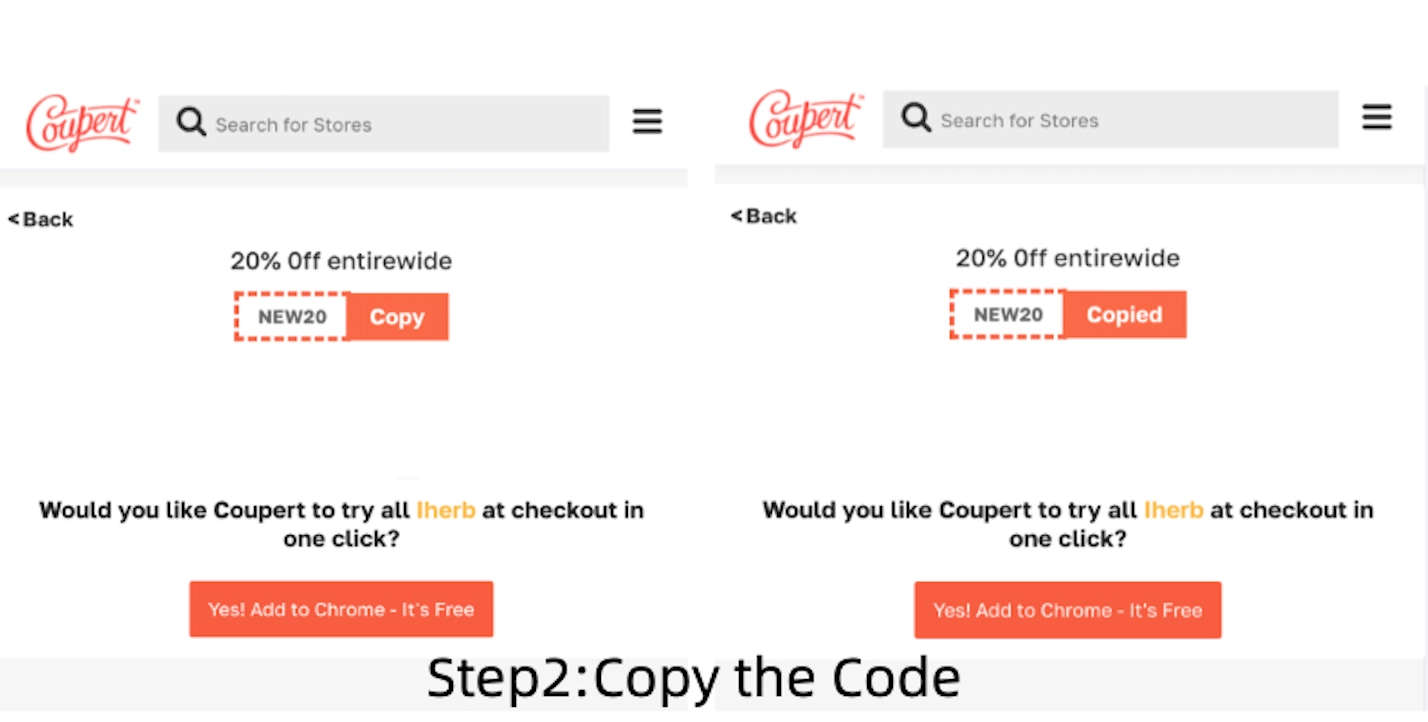 Step 2:  Once you click, look for the "Copied" confirmation to ensure a successful copy of the coupon code.