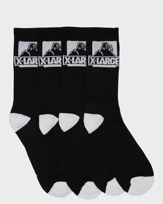 Xlarge Classic Og Mens Sock 4Pk Black