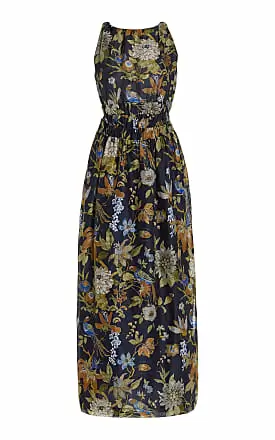 SIR Womens Lilian Floral Linen-Silk Open-Back Maxi Dress - Print - Moda Operandi