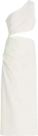 SIR Womens Clemence Cutout Woven One-Shoulder Midi Dress - Ivory - Moda Operandi