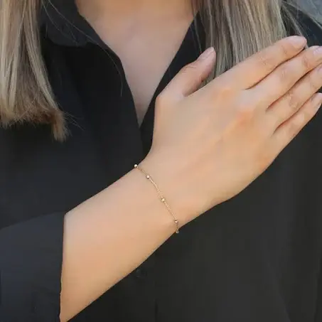 Donsje Clotho 925-Carat Silver Dorika Beads 2 Color Bracelet