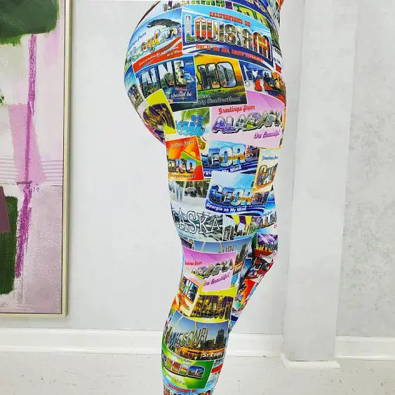 TTSWTRS Postcard Tights | Workout Tights | Best Workout Leggings XL / Multi by Brick Built